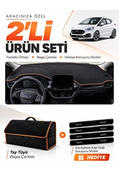 e-biz Ford Fi̇esta (2020-2023) Compatible Glove Box Cover + Tay Tüyü Luggage ...