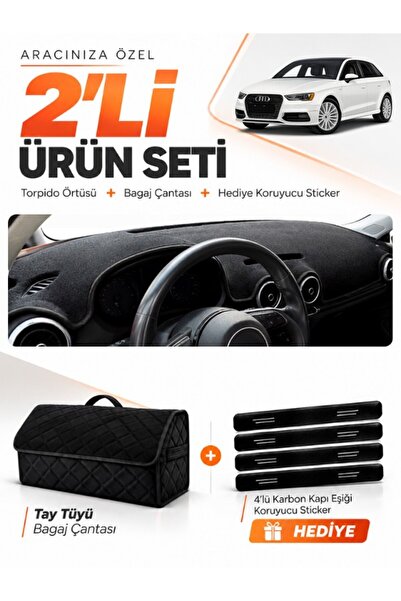 e-biz Audi A3 (2013-2020) Compatible Glove Box Cover + Tay Feather Luggage Ba...