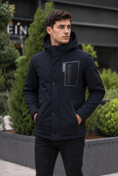 Generic Brand Men's Fur-Lined Hooded Winter Coat