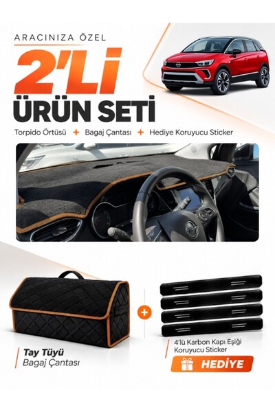 e-biz Opel Crossland (2020-2024) Compatible Dashboard Cover + Tay Tüy Luggage...