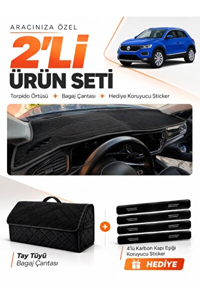 e-biz Volkswagen T-Roc (2017-2023) Compatible Dashboard Cover + Tay Feather T...