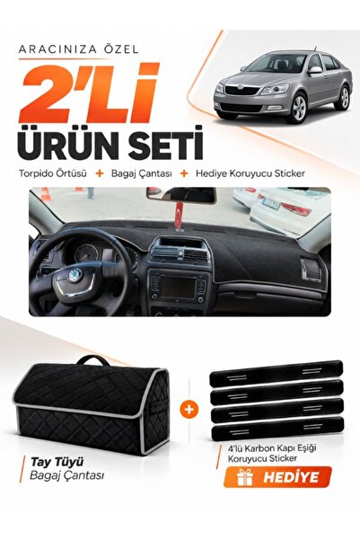 e-biz Skoda Octavia (2009-2012) Compatible Dashboard Cover + Tay Feather Trun...