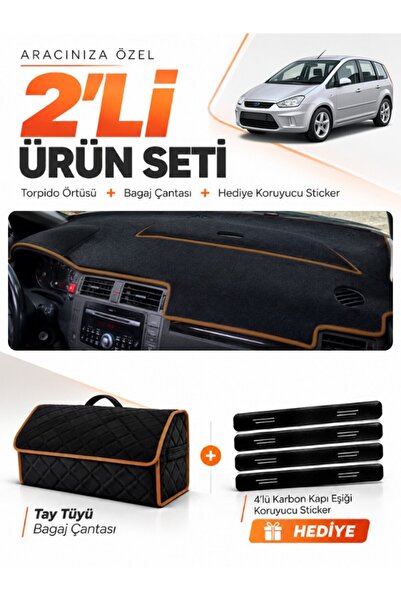 e-biz Ford C-Max (2003-2010) Long Covered Compatible Glove Box Cover + Tay Fe...
