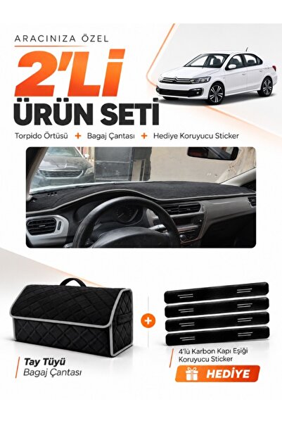 e-biz Citroen C-Elysee (2012-2022) Compatible Dashboard Cover + Tay Feather T...
