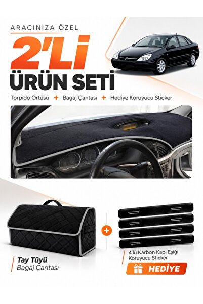 e-biz Ci̇troen C5 (2001-2004) Compatible Glove Box Cover + Tay Tüy Luggage Ba...