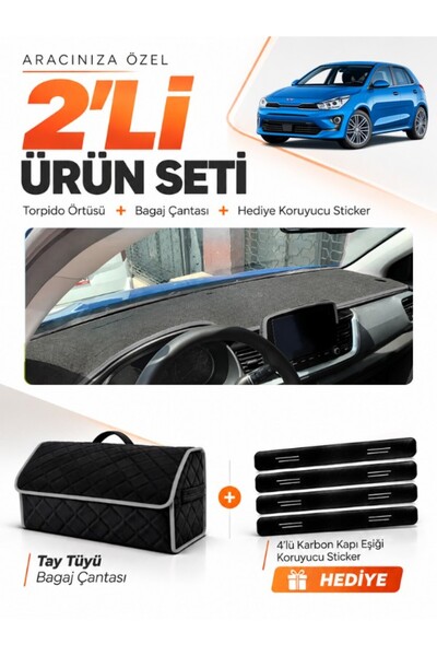 e-biz Kia Rio (2019-2024) Compatible Dashboard Cover + Thai Feather Trunk Bag...