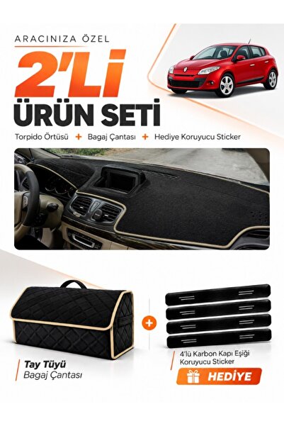 e-biz Renault Megane 3 Li̇f Ekran (2008-2015) Compatible Dashboard Cover + Ta...