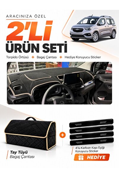 e-biz Opel Combo (2018-2023) Compatible Dashboard Cover + Tay Tüy Luggage Bag...