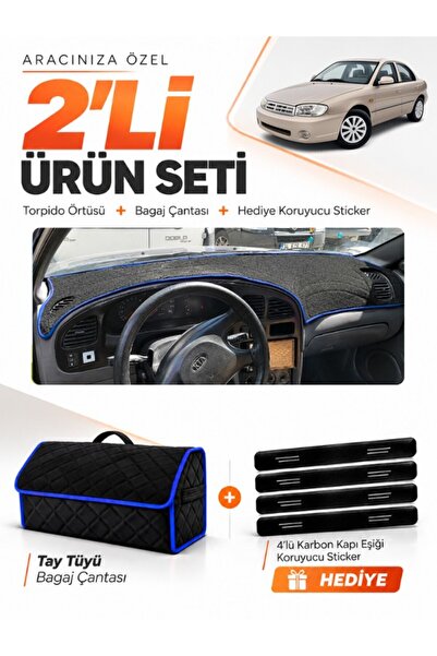 e-biz Kia Sephia (1998-2004) Compatible Dashboard Cover + Tay Feather Trunk B...