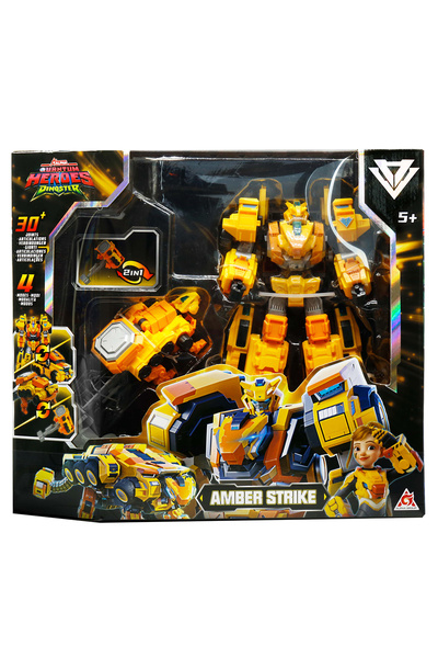 dinoster Игрови комплект с трансформиращ се робот Amber Strike с аксесоари