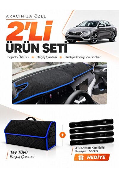 e-biz Skoda Octavia (2020-2025) Compatible Dashboard Cover + Tay Feather Trun...