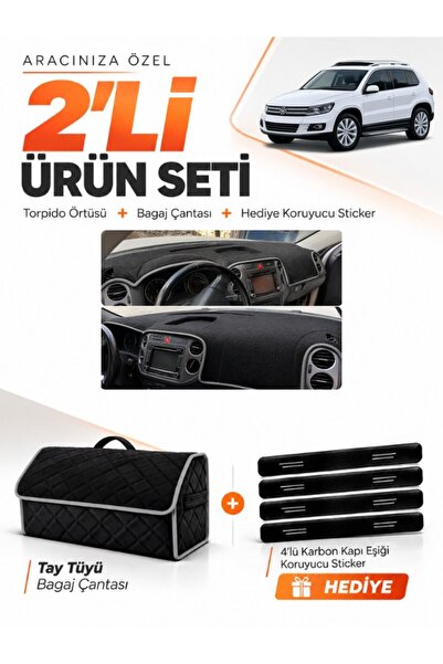 e-biz Volkswagen Tiguan (2007-2015) Compatible Dashboard Cover + Tay Feather ...