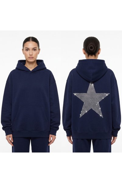 Su Wear Star Pink Sweatshirt with Stone Detail on the Back