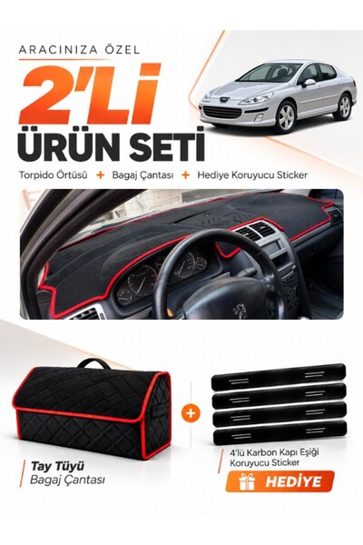e-biz Peugeot 407 (2004-2010) Compatible Glove Box Cover + Tay Feather Trunk ...