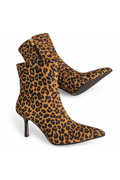 Luxe Heel Ayağınıza Değer Katan Adımlar Leopar Desenli Hakiki Deri Sivri Buru...