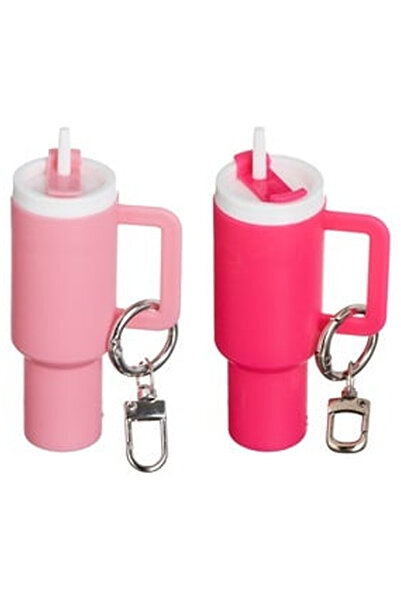 OEM Fuchsia Pink Thermos Mug Keychain for Kids 10cm