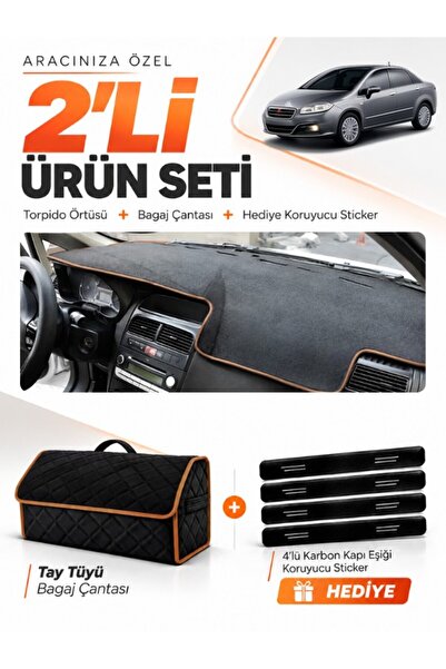 e-biz Fiat Linea (2007-2015) Compatible Dashboard Cover + Tay Feather Trunk B...