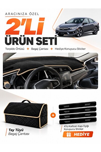 e-biz Honda Civic Fc5 (2015-2022) Compatible Dashboard Cover + Thai Feather T...