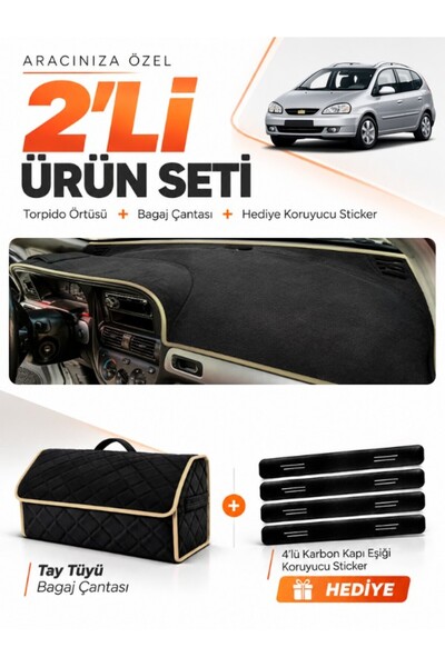 e-biz Chevrolet Rezzo (2000-2011) Compatible Dashboard Cover + Tay Feather Tr...