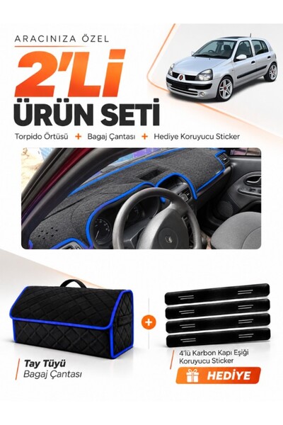 e-biz Renault Clio 2 Top Pocketed (2003-2006) Compatible Glove Box Cover + Th...