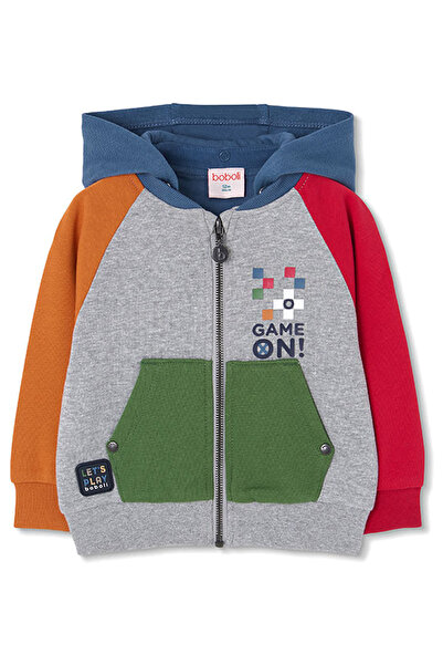 Boboli Kangaroo pocket colorful hooded sweatshirt