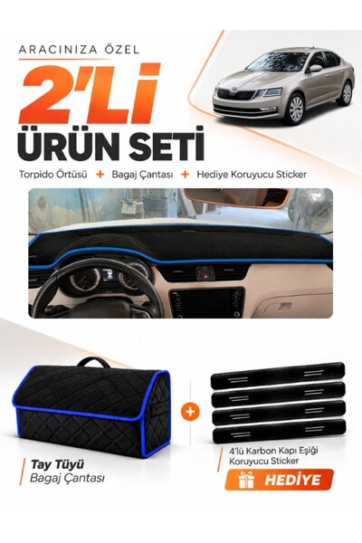 e-biz Skoda Octavia (2013-2019) Compatible Dashboard Cover + Tay Feather Trun...