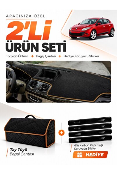 e-biz Renault Megane 3 Li̇f Ekran (2008-2015) Compatible Dashboard Cover + Ta...