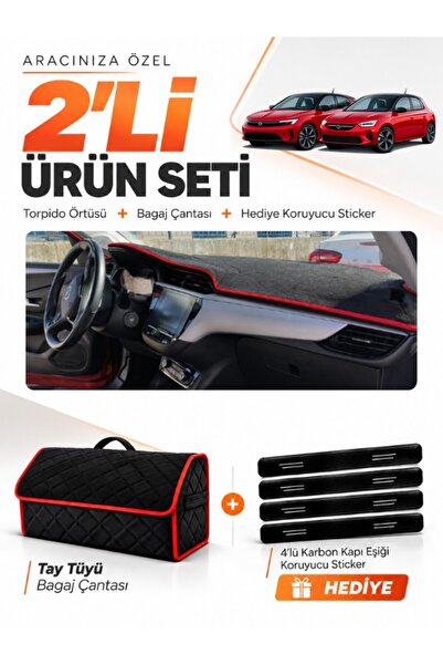 e-biz Opel Corsa F (2019-2026) Compatible Glove Box Cover + Tay Tüy Luggage B...