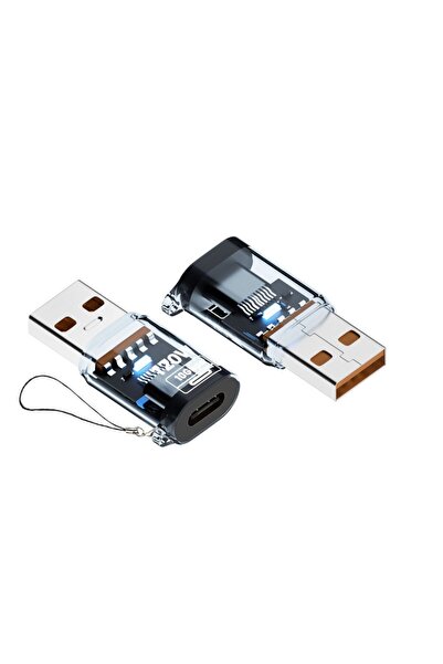OEM Adaptor OTG Type-C la USB 3.2, 10Gbps, cu indicator LED, transparent, com...