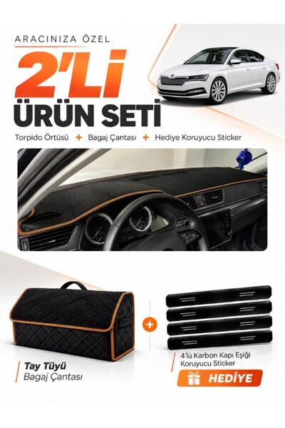e-biz Skoda Super-B (2015-2021) Compatible Dashboard Cover + Tay Feather Trun...