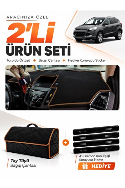 e-biz Ford Kuga (2013-2015) Compatible Dashboard Cover + Tay Feather Trunk Ba...