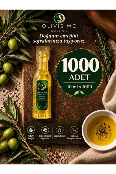 Olivisimo Erken Hasat Soğuk Sıkım Natürel Sızma Zeytinyağı Deneme Boyu 10 Ml x 1000 Adet