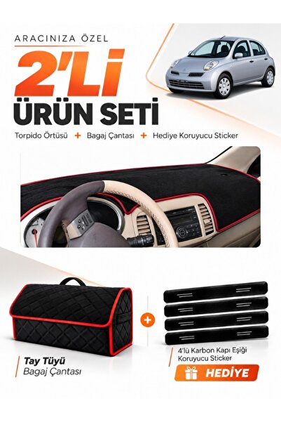 e-biz Nissan Micra March (2005-2010) Compatible Glove Box Cover + Tay Tüy Lug...