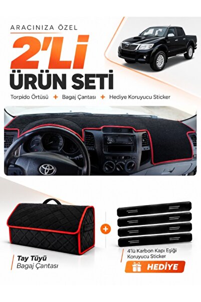 e-biz Toyota Hi̇lux (2005-2014) Compatible Dashboard Cover + Tay Tüy Luggage ...