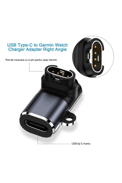 Jenuos Set de 2 adaptoare de încărcare pentru ceas Garmin, JENUOS ® Compatibil cu Fenix 7/7S/7X/6S/6/6X/5S/5/5X, Forerunner 955 965 45 45S 245 și multe alte smartwatch-uri.