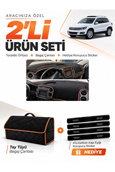 e-biz Volkswagen Tiguan (2007-2015) Compatible Dashboard Cover + Tay Feather ...