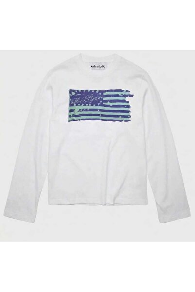 Kalic Studio y2k vintage white Long Sleeve T-Shirt beyaz