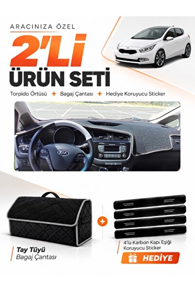 e-biz Kia Ceed (2013-2019) Compatible Glove Box Cover + Thai Feather Trunk Ba...