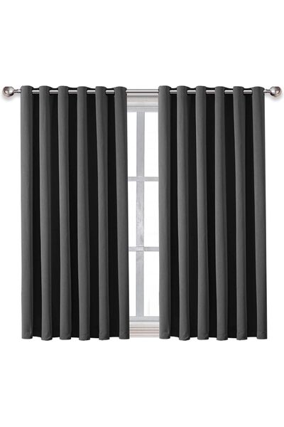 urevo Blackout Curtains for Bedroom, Noise and Sun Blocking Insulated Window ...