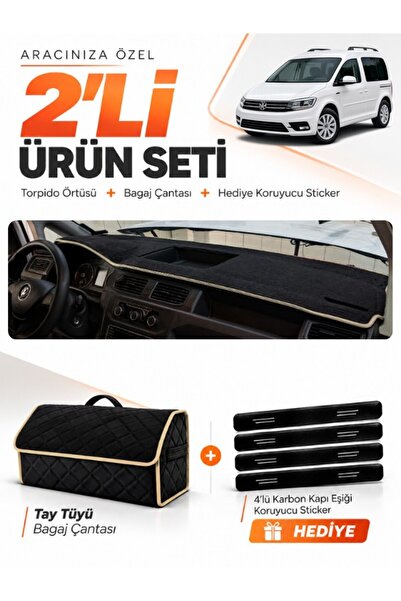 e-biz Volkswagen Caddy (2015-2019) Compatible Dashboard Cover + Tay Feather T...