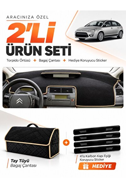 e-biz Citroen C4 (2004-2009) Compatible Dashboard Cover + Tay Feather Trunk B...