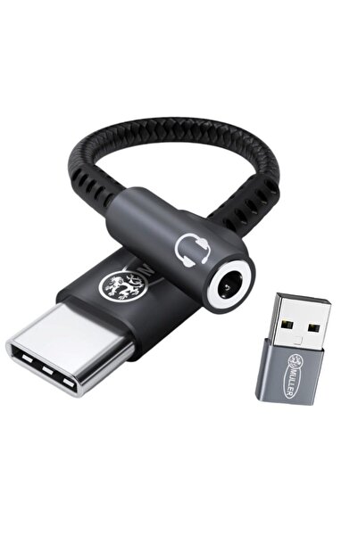 OEM Muller ®️   Adaptor audio pentru telefon, USB Tip C - Jack 3.5 mm TRSS, D...