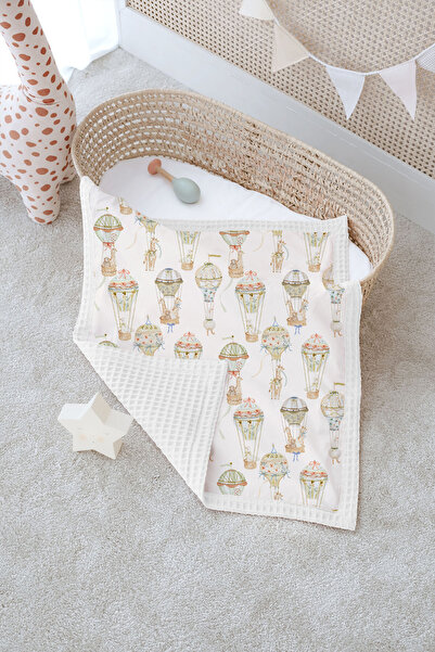 Tuğba Kuğu Double-Sided Baby Blanket, 100% Cotton Waffle Pique |   Pillowcase...