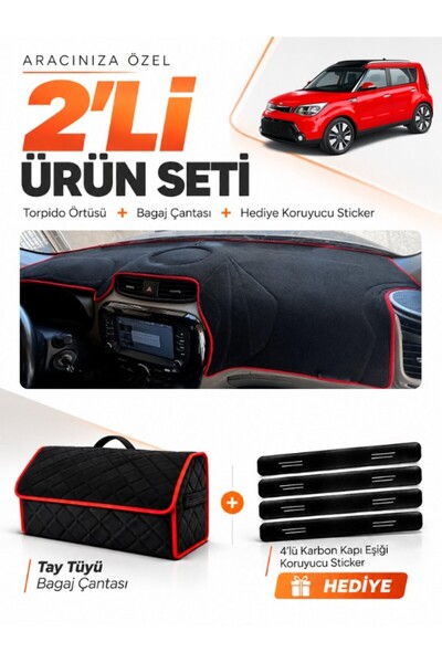 e-biz Kia Soul (2014-2019) Compatible Torpedo Cover + Thai Feather Trunk Bag ...