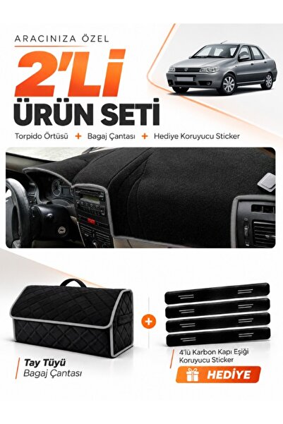 e-biz Fiat Albea (2005-2012) Compatible Dashboard Cover + Tay Feather Trunk B...