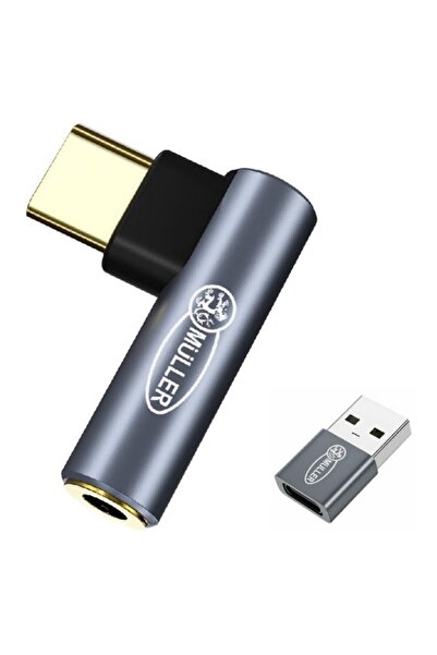 Müller Muller ®   Adaptor audio la 90 de grade pentru telefon, USB Type C la ...