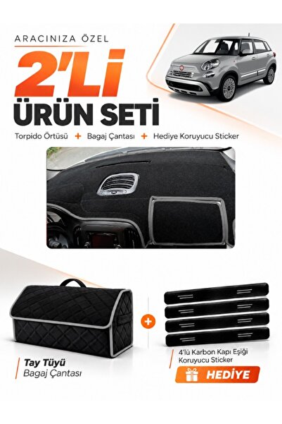 e-biz Fiat 500L (2013-2017) Compatible Glove Box Cover + Tay Feather Trunk Ba...
