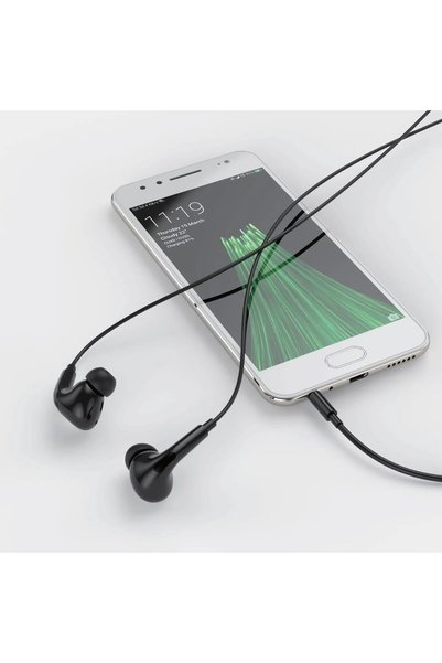 Green Lion GL-Stereo Pro Wire Earphone Volume Control With Microphone, For Hands-Free Calls & Listening to Music, 1.2m Cable, 10mm Speakers, Compatible With Mobile Phones With 3.5mm Jack (Black)