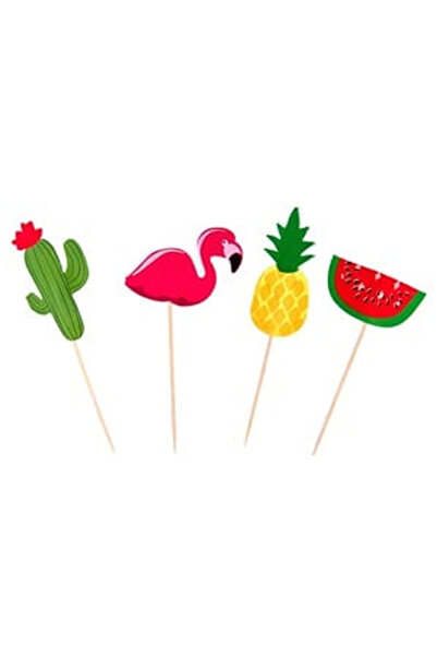 OEM Scobitori de Petrecere Fructe Tropicale Flamingo 10cm - 10buc