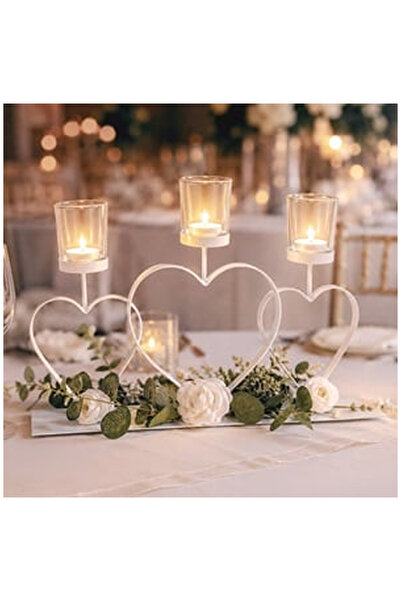 OEM Suport Decorativ pentru Lumanari Tip Pastila cu Inimi 39x25,5cm